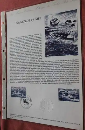Frankreich 1974; Sauvrtage en Mer, Offizielles Ersttagsblatt, Nr  08-74