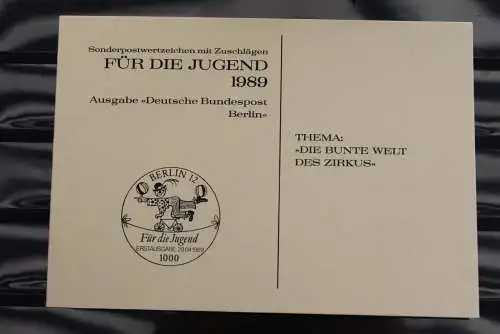 Berlin 1989, Ministerkarte: Für die Jugend; Motiv: Zirkus; Cirque, Circus; MiNr. 838-41