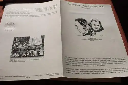 Frankreich 1986; La Cinematheque Francaise, Offizielles Ersttagsblatt, Nr  34-86