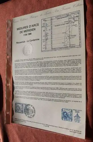 Frankreich 1986; Mesures d'Arcs de Meridien, Offizielles Ersttagsblatt, Nr  29-86