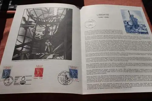 Frankreich 1986; Freiheitsstatue Liberty , Offizielles Ersttagsblatt, Nr  24-86