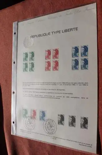 Frankreich 1985; Republique Type Liberte, Offizielles Ersttagsblatt, Nr  28-85