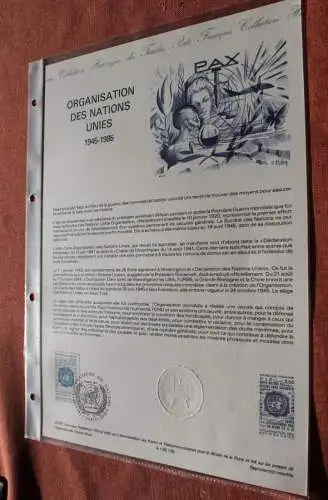 Frankreich 1985; Organisation des Nations Unies, Offizielles Ersttagsblatt, Nr  26-85