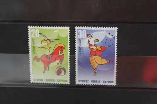 Zypern, EUROPA 2002, Zirkus, Cirque, Circus, MiNr  990-91, MNH