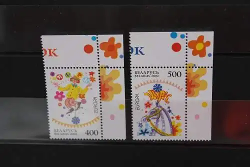 Weißrussland, EUROPA 2002, Zirkus, Cirque, Circus, MiNr  447-48, MNH