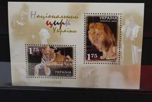 Ukraine, EUROPA 2002, Zirkus, Cirque, Circus, MiNr Block 35, MNH