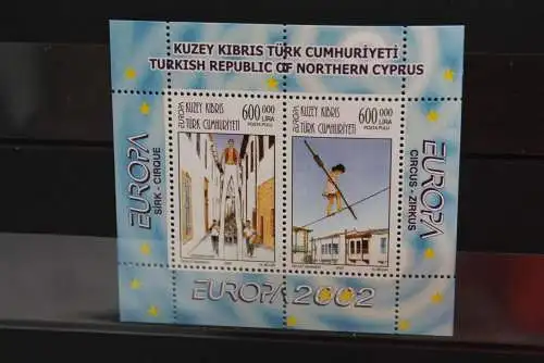 Türkisch Zypern, EUROPA 2002, Zirkus, Cirque, Circus, MiNr Block 20, MNH