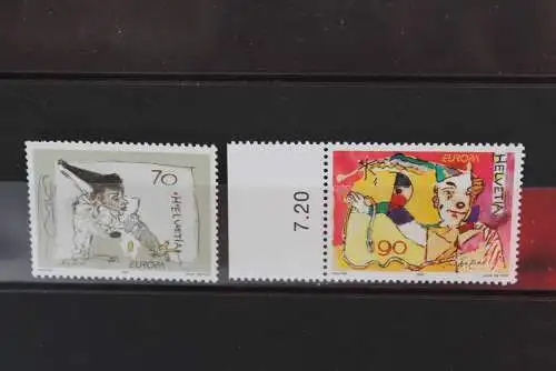 Schweiz, EUROPA 2002, Zirkus, Cirque, Circus, MiNr  1794-95, MNH