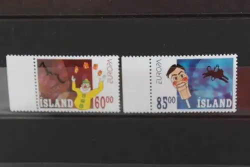 Island, EUROPA 2002, Zirkus, Cirque, Circus, MiNr 1009-10, MNH