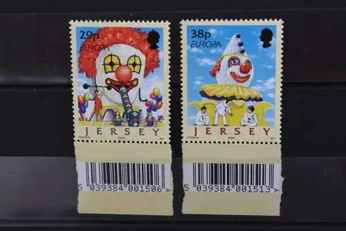 Großbritannien-Jersey, EUROPA 2002, Zirkus, Cirque, Circus, MiNr 1020-21, MNH