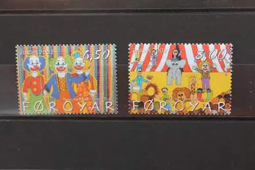 Dänemark - Färöer, EUROPA 2002, Zirkus, Cirque, Circus, MiNr 423-24, MNH