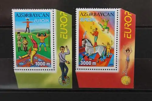 Aserbaidschan, EUROPA 2002, Zirkus, Cirque, MiNr 513 A-514 A, MNH