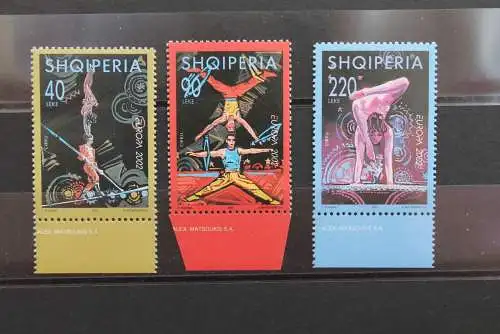 Albanien, EUROPA 2002, Zirkus, Cirque, MiNr 2866-68, MNH