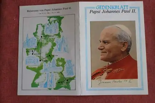 VIGNETTEN; Papst Johannes Paul II; Deutschlandreise 1980, Gedenkblatt mit 4 Seiten, 2 Vignetten