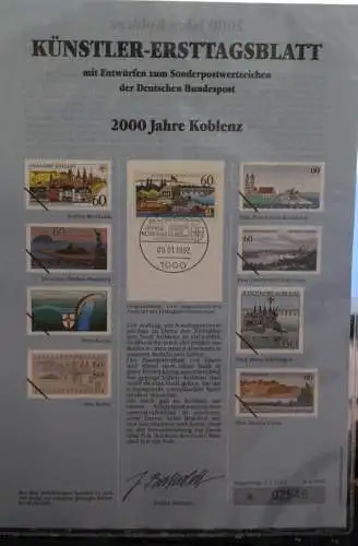 Deutschland, Künstler-Ersttagsblatt 1992: 2000 Jahre Koblenz; MiNr 1583