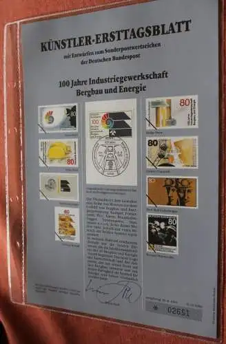 Deutschland, Künstler-Ersttagsblatt 1989: IG Bergbau und Energie, MiNr 1436
