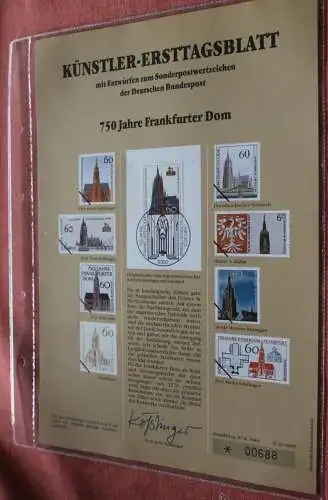 Deutschland, Künstler-Ersttagsblatt 1989: 750 Jahre Frankfurter Dom, MiNr 1434