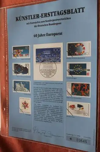 Deutschland, Künstler-Ersttagsblatt 1989: 40 Jahre Europarat, MiNr 1422