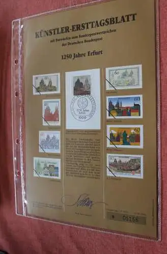 Deutschland, Künstler-Ersttagsblatt 1992: 1250 Jahre Erfurt, MiNr 1611