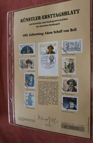 Deutschland, Künstler-Ersttagsblatt 1992: Adam Schall von Bell, MiNr 1607