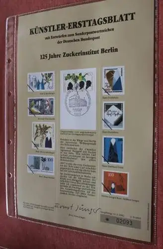 Deutschland, Künstler-Ersttagsblatt 1992:  Zuckerinstitut Berlin, MiNr 1599