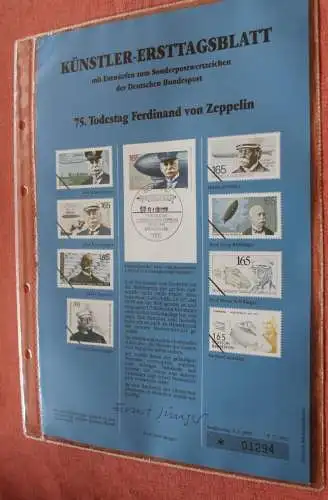 Deutschland, Künstler-Ersttagsblatt 1992: Ferdinand von Zeppelin, MiNr 1597