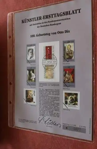Deutschland, Künstler-Ersttagsblatt 1991: Otto Dix, MiNr 1572-73
