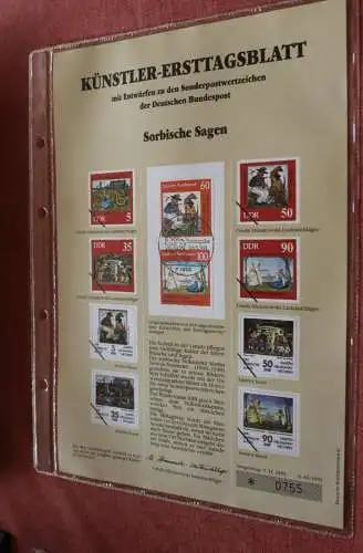 Deutschland, Künstler-Ersttagsblatt 1991: Sorbische Sagen, MiNr 1576-77