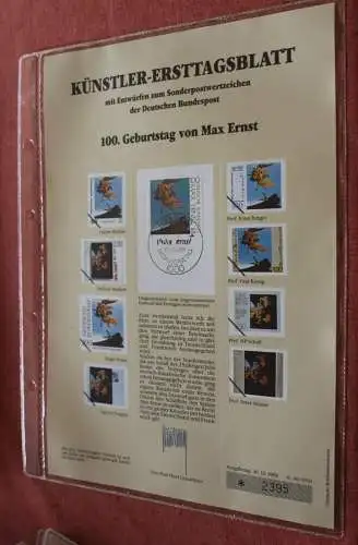 Deutschland, Künstler-Ersttagsblatt 1991: 100. Geburtstag von Max Ernst; MiNr 1569