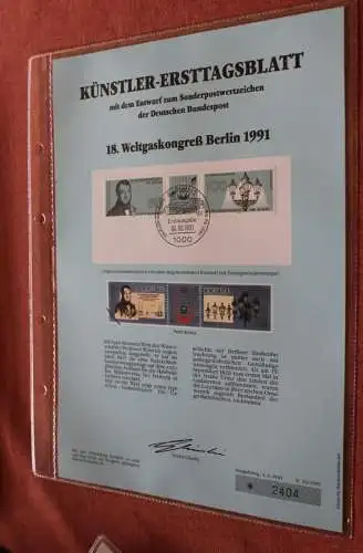 Deutschland, Künstler-Ersttagsblatt 1991: Weltgaskongreß Berlin 1991, MiNr 1537-38