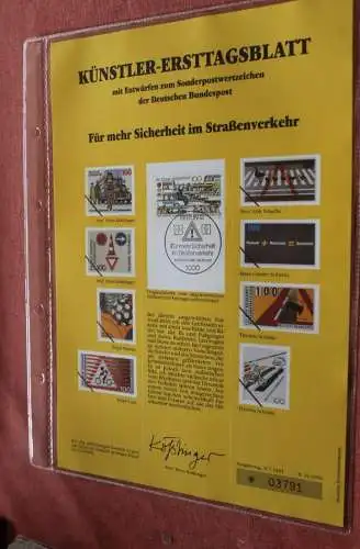 Deutschland, Künstler-Ersttagsblatt 1991: Sicherheit im Straßenverkehr,  MiNr 1554