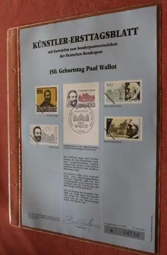 Deutschland, Künstler-Ersttagsblatt 1991: Paul Wallot,  MiNr 1536