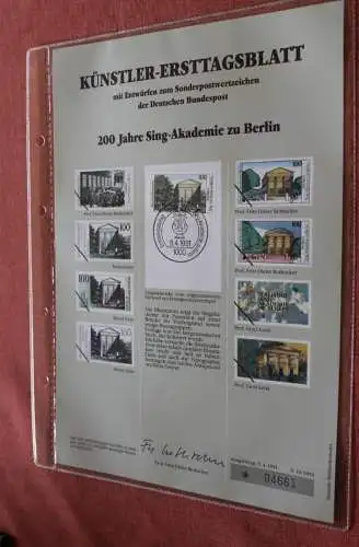 Deutschland, Künstler-Ersttagsblatt 1991: Sing-Akademie zu Berlin,  MiNr 1520