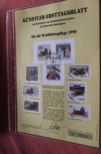 Deutschland, Künstler-Ersttagsblatt 1990: Für die Wohlfahrtspflege 1990; Post; MiNr 1474-76