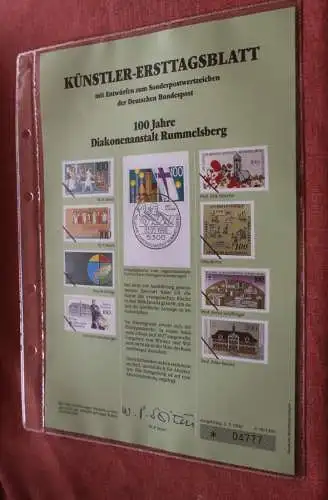 Deutschland, Künstler-Ersttagsblatt 1990: Diakonieanstalt Rummelsberg; MiNr 1467