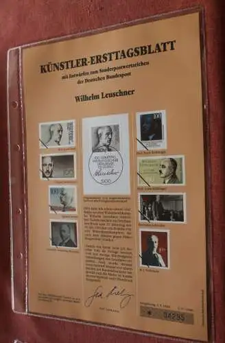 Deutschland, Künstler-Ersttagsblatt 1990: Wilhelm Leuschner; MiNr 1466