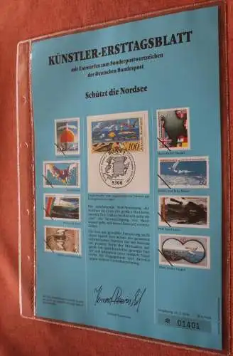 Deutschland, Künstler-Ersttagsblatt 1990: Schützt die Nordsee; MiNr 1454