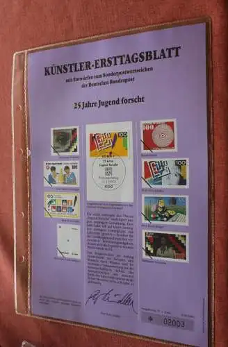 Deutschland, Künstler-Ersttagsblatt 1990: 25 Jahre Jugend forscht; MiNr 1453