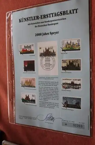 Deutschland, Künstler-Ersttagsblatt 1990: 2000 Jahre Speyer; MiNr 1444