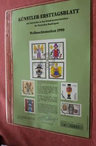 Deutschland, Künstler-Ersttagsblatt 1990: Weihnachen 1990; MiNr 1484-87