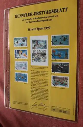 Berlin, Künstler-Ersttagsblatt 1990: Für den Sport 1990; MiNr 864-65