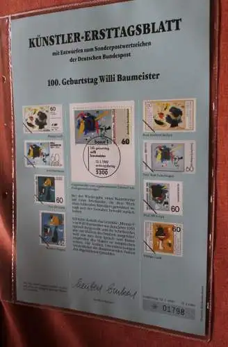 Deutschland, Künstler-Ersttagsblatt 1989: Willi Baumeister; MiNr 1403