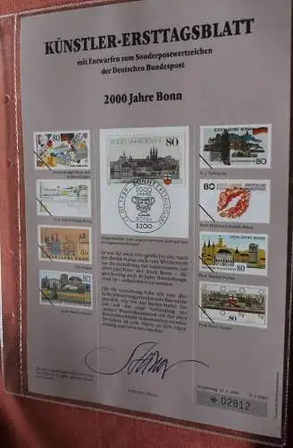 Deutschland, Künstler-Ersttagsblatt 1989: 2000 Jahre Bonn; MiNr 1402