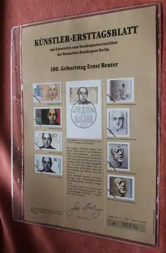 Berlin, Künstler-Ersttagsblatt 1989: Ernst Reuter; MiNr 846