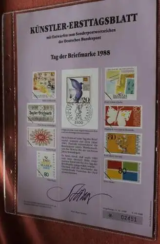 Deutschland, Künstler-Ersttagsblatt 1988: Tag der Briefmarke 1988, MiNr 1388