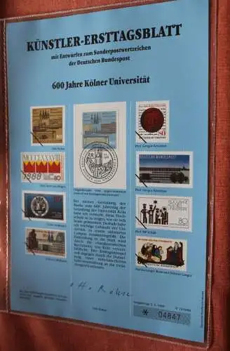 Deutschland, Künstler-Ersttagsblatt 1988: 600 Jahre Kölner Universität, MiNr 1370