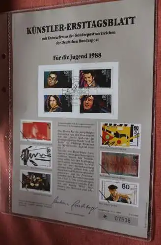 Deutschland, Künstler-Ersttagsblatt 1988: Für die Jugend 1988, Musiker, MiNr 1360-63