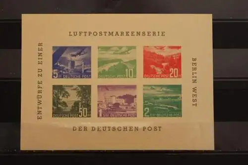 VIGNETTE; Berlin Luftpostmarkenserie Entwurf; BEPHILA 1957; gelbes Papier