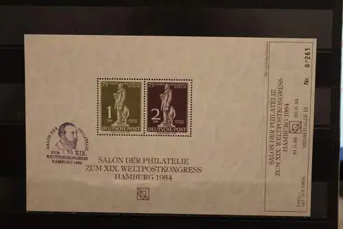 VIGNETTE; Salon der Philatelie/IMPA Hamburg 1984; 75 Jahre Weltpostverein; Deutsche Post