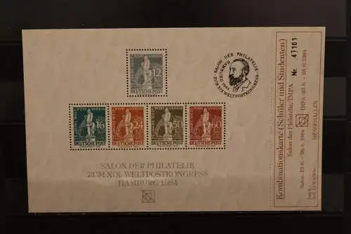 VIGNETTE; Salon der Philatelie/IMPA Hamburg 1984; 75 Jahre Weltpostverein; Deutsche Post